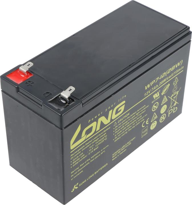 Kung Long Batteria WP7-12 con connettore Faston da 4,8 mm (12 V, 7 Ah)