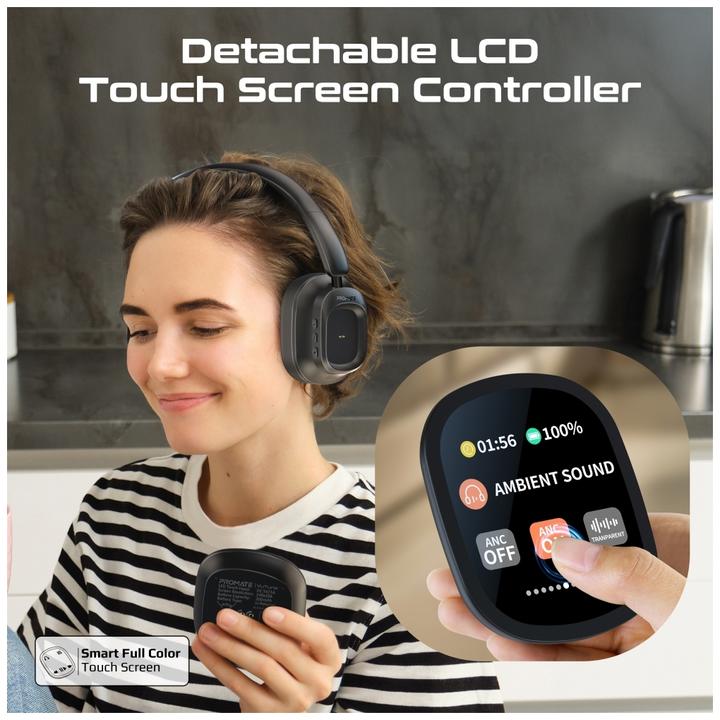 Image du produit ProMate VuTune Casque ANC avec contrôleur (ANC, 50 h, Sans fil, Filaire)