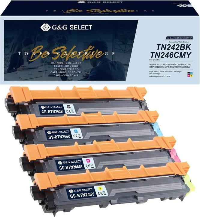 Produktbild G&G Toner ersetzt Brother TN-242BK/TN-246CMY Kompatibel Kombi-Pack Schwarz, Cyan, Magenta, Gelb TN-