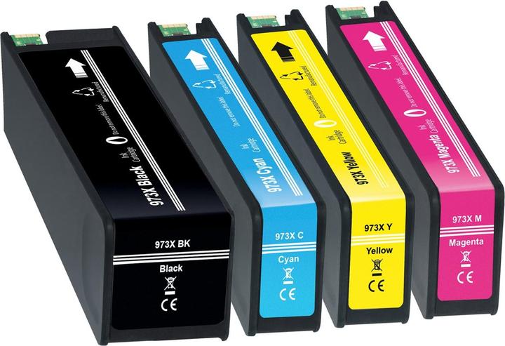Actual product image Plutoos HP 973X cartridges XXL compatible, set of 4 colours