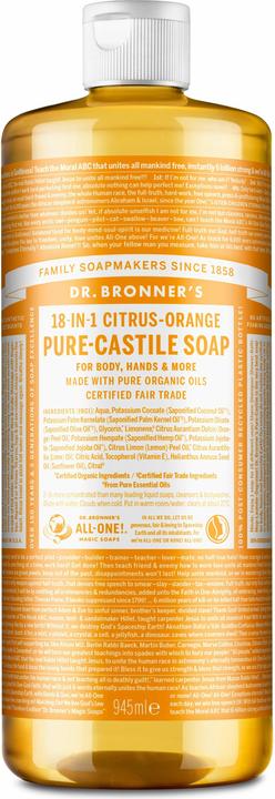 Dr. Bronner's Pure Castile Liquid Soap Citrus Orange 945 ml (945 ml)