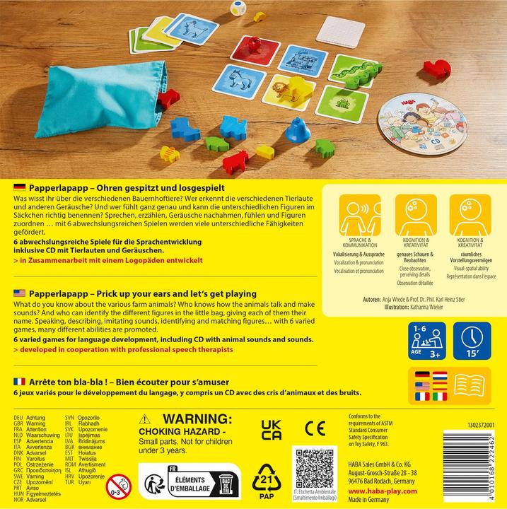 Valeurs nutritives et ingrédients Haba Balivernes (Allemand, Français, Italien, Anglais)