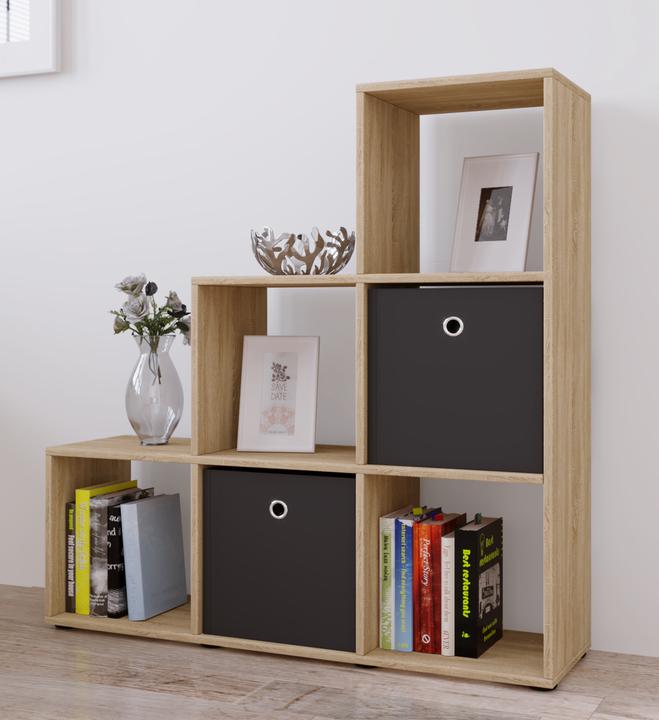 Actual product image VCM Wood stand staircase shelf 6 compartments Nitas (108 x 29 x 105 cm)