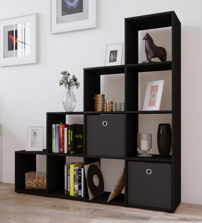 Actual product image VCM Wood stand staircase shelf 10 compartments Napoli (143 x 29 x 139 cm)