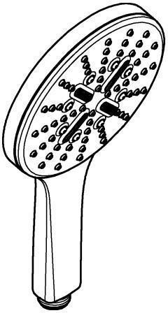 Actual product image Grohe Handbr RAINSHOWER SMARTACTIVE 130 3 spray types phantom black (3 Beam types)