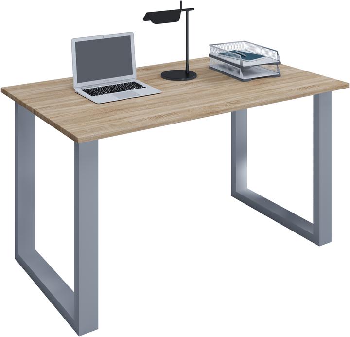 Produktbild VCM Holz Schreibtisch Computertisch Lona U Alu Silber (110 x 80 cm)