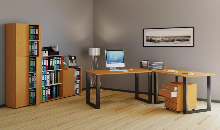 Actual product image VCM Office furniture corner desk Lona depth 50 cm U Alu Black (190 x 190 x 50 cm)