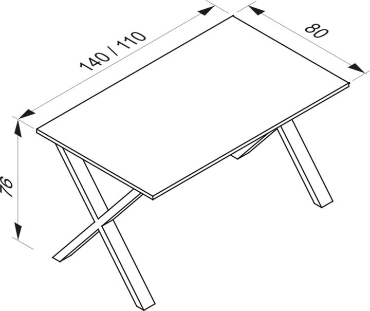 Produktbild VCM Premium Büromöbel Schreibtisch Lona X Silber (110 x 80 x 76 cm)