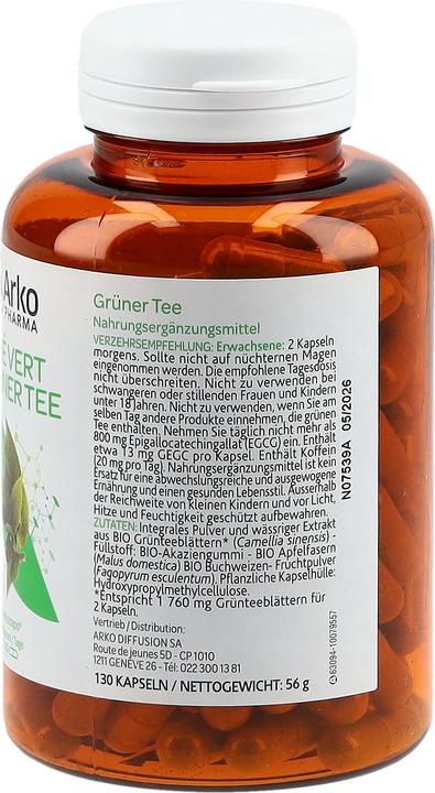 Produktbild Arkopharma Arkocaps Bio Grüntee Kapseln (130 Stück, Kapseln, 102 g)
