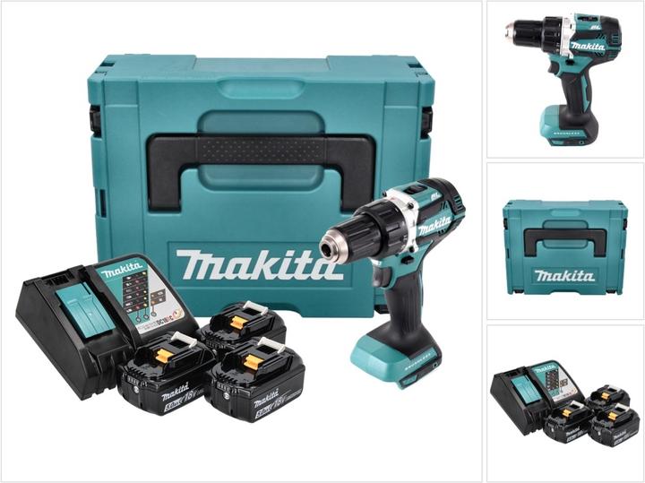 Actual product image Makita DDF 484 RT3J cordless drill driver 18 V 54 Nm brushless + 3x battery 5.0 Ah + charger + Makpac (Rechargeable battery operated)
