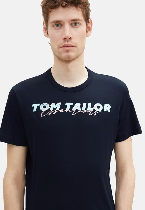 Produktbild Tom Tailor T-Shirt Kurzarmshirt mit Front-Logo-Print (XL)