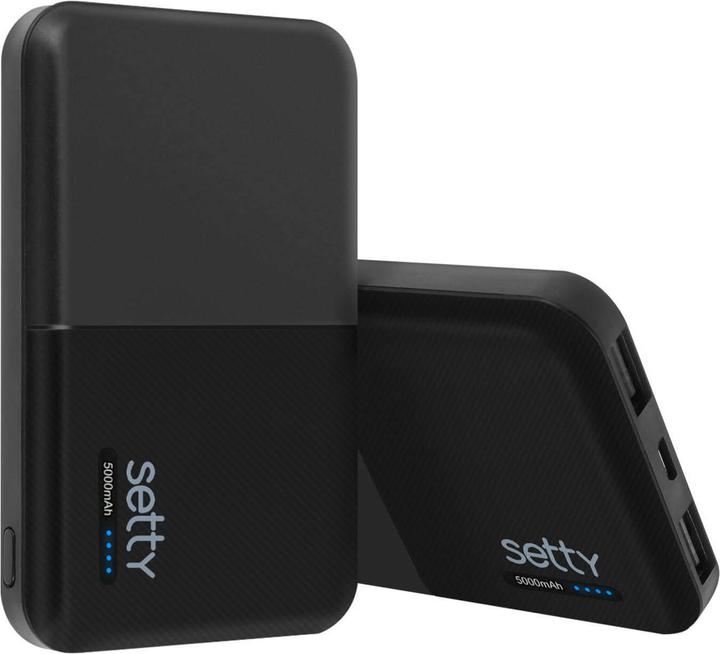 Actual product image Setty 5000mAh powerbank with 2x 1A USB ports (5000 mAh)