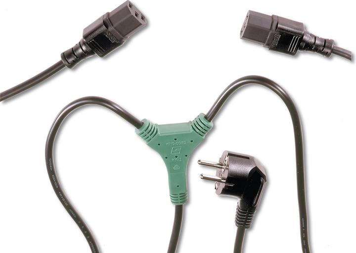 Actual product image Assmann power distribution cable CEE 7/7 (Type-F) - 2x C13 St/Bu 1,7m H05VV-F3G 1.0qmm/0.75qmm bw (1.70 m)