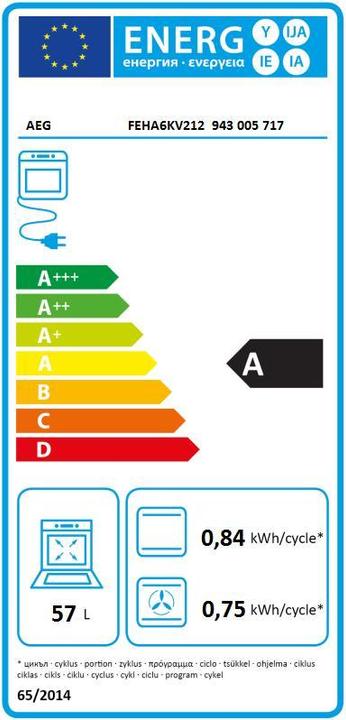 Label énergétique AEG FEHA6KV212