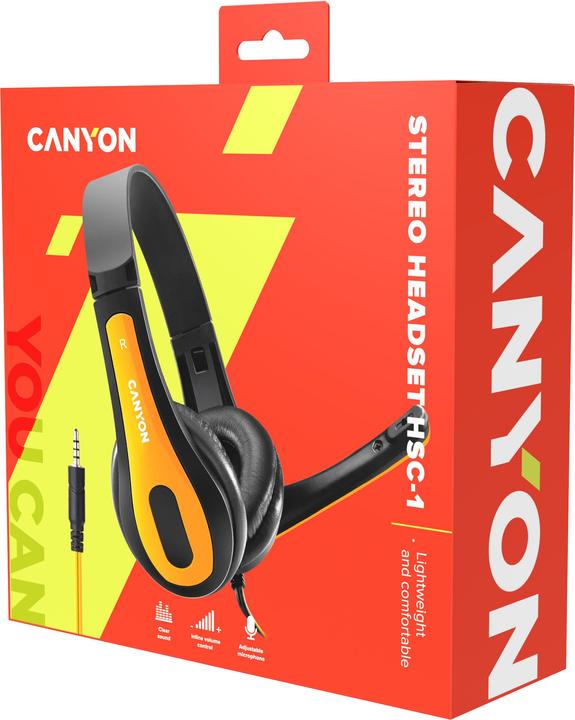 Produktbild Canyon HSC-1 Kopfhörer Verkabelt Kopfband Anrufe/Musik Schwarz (Kabelgebunden)
