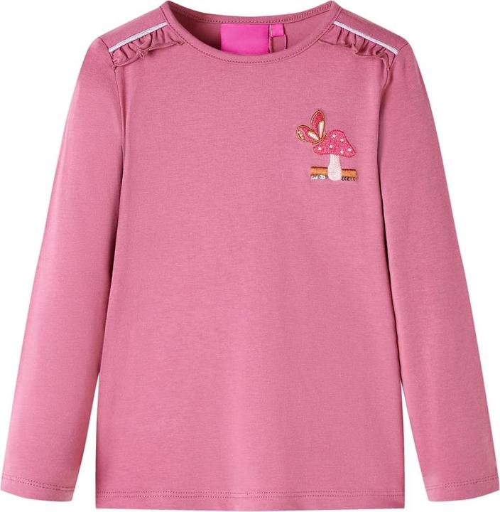Actual product image VidaXL Children's long-sleeved shirt raspberry pink 128,Material: 95 (128)