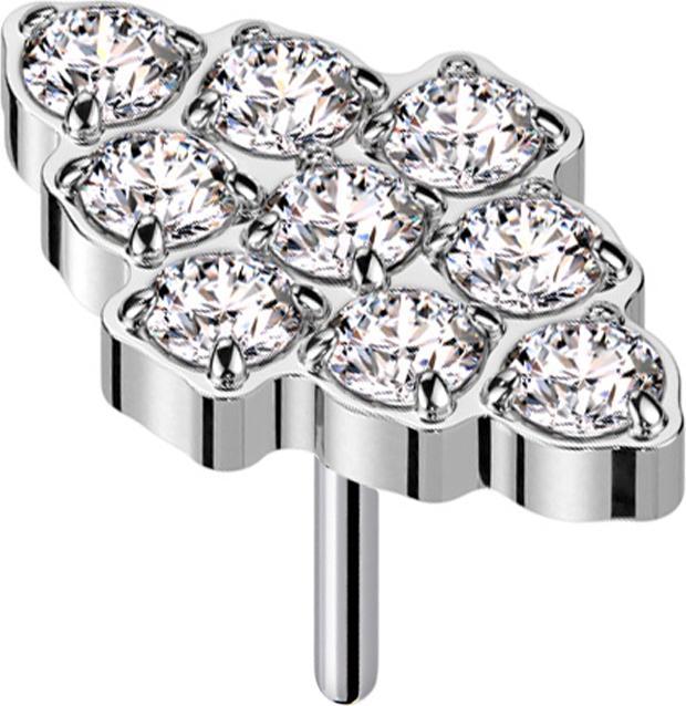 Produktbild Star Piercing Threadless Diamant silber Kristalle silber (ohne Messing, Titan G23)