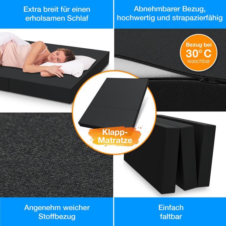 Image du produit Bestschlaf Matelas pliable avec housse et sac de transport (140 x 195 cm, Noyau de mousse)