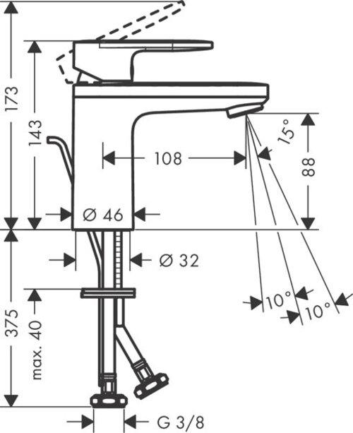 Actual product image hansgrohe HG EH-WT-MI VERNIS Blend 100 insulated water channel chrome