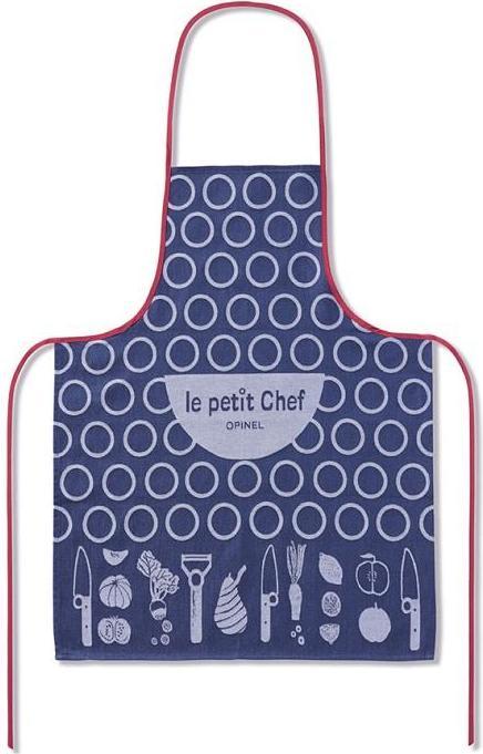 Opinel 001866 Tablier de cuisine pour enfants Coton Bleu/Rouge 53 x 69 cm (Taille unique)