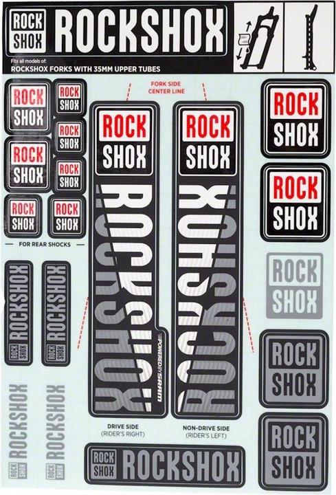 Actual product image RockShox Fork Decal Kit, 35mm Forks MY18 white
