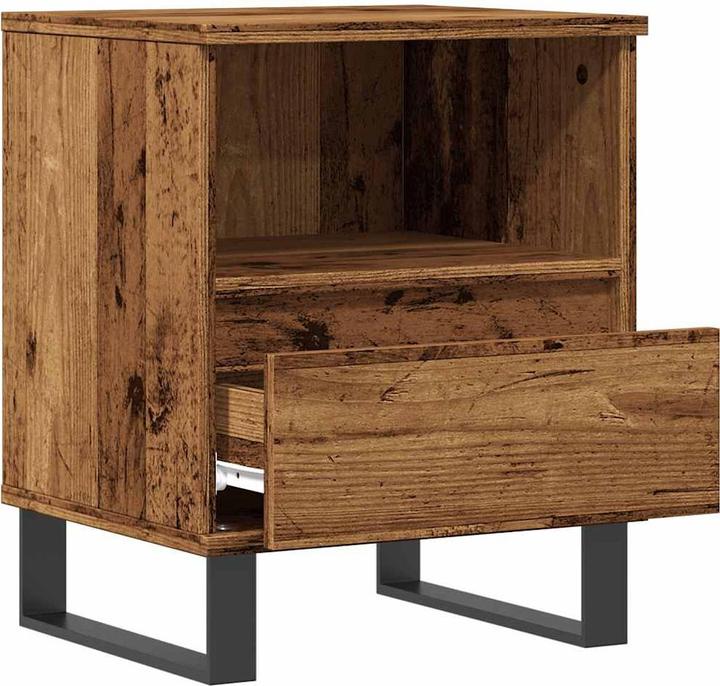 Produktbild VidaXL Nachttisch Stauraum Nachtschrank Nachtkommode Nachtkonsole Altholz-Optik (40 x 35 x 50 cm)