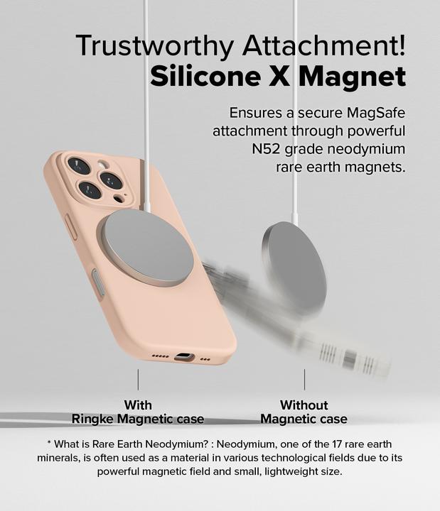 Image du produit Ringke Coque pour iPhone 16 Pro SILICONE MAGNETIQUE PINK SAND (Apple iPhone 16 Pro)