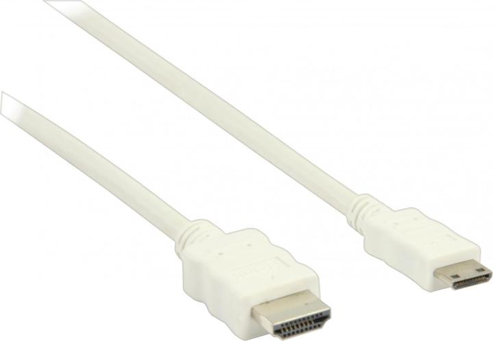 Actual product image Valueline High Speed HDMI Cable with Ethernet HDMI Plug - HDMI Mini Plug 2.00 m white (2 m, HDMI)