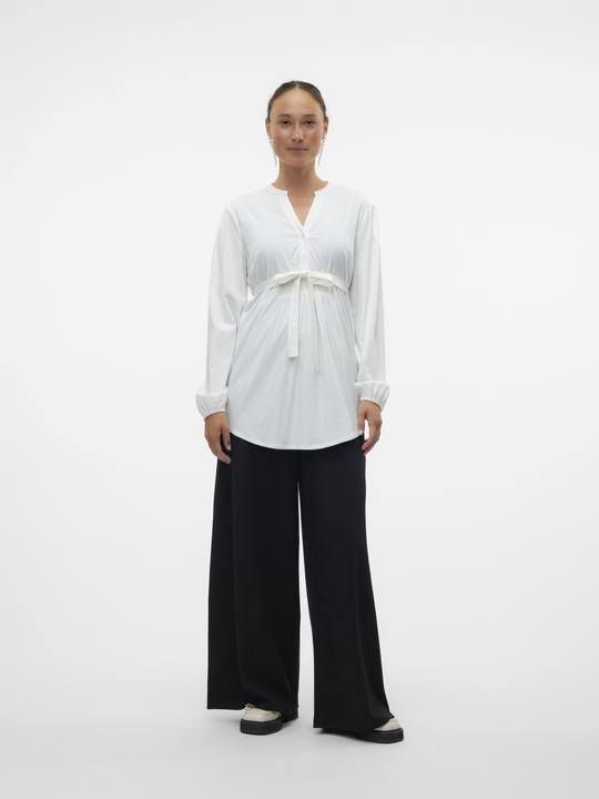 Produktbild Mamalicious Normal geschnitten Mandarin Kragen Elastische Bündchen Ballonärmel Top Bluse (XXL)