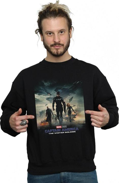 Actual product image Marvel Mens Captain America The Winter Soldier Poster Sweatshirt (S)