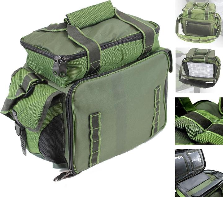 Immagine prodotto QMBasic Borsa porta attrezzi per la pesca con 4 scatole per attrezzi