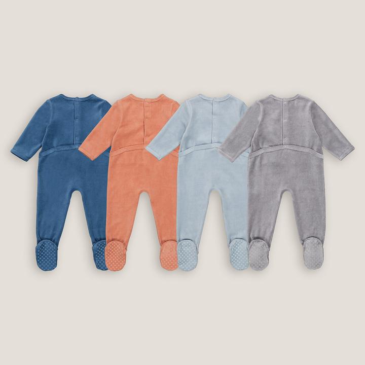 Immagine prodotto La Redoute Collections Confezione da 4 tutine in velluto con scritte (50)