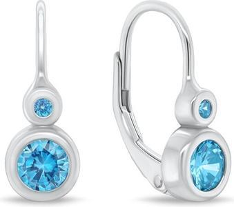 Produktbild Brilio Silver - Silver earrings withue zircons EA64