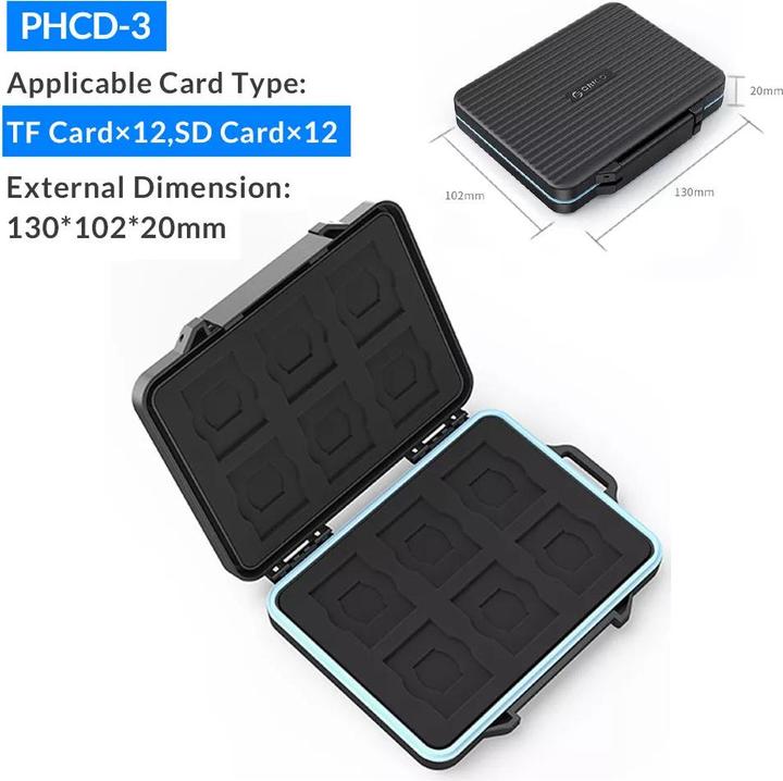 Image du produit Only-Bags.Store Memory Card Sleeve Micro SD Card Storage Holder Case Waterproof Soft Lining for HDD/CF/SD Card