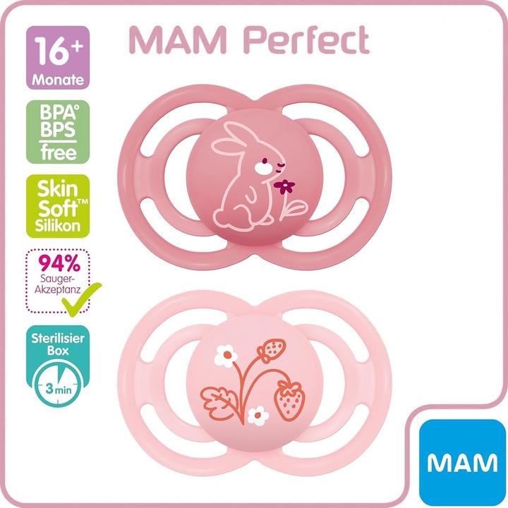 Immagine prodotto MAM Succhietto perfetto in silicone 2 pezzi, a partire da 16 mesi (2 x, a partire da 16 m.)
