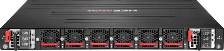 Actual product image HPE E Aruba 8325P Switch Bundle, 32 QSFP28 Ports, Front-to-Back, 6x Fan, 2x AC Power Supply (32 Ports)