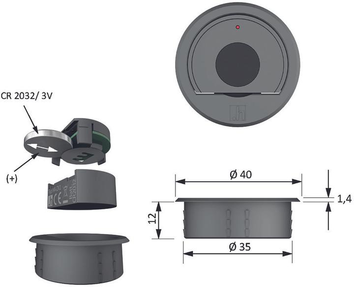 Produktbild Halemeier 1-Kanal Funk-Schalter/Dimmer X-Mitter Smart Set