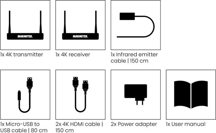Actual product image Marmitek TV Anywhere Wireless 4K Pro HDMI Extender (50 m, HDMI 1)