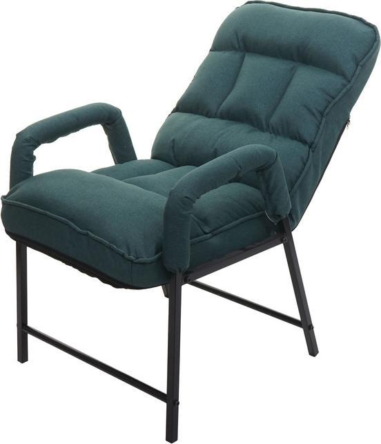 Produktbild Mendler Esszimmerstuhl HWC-K40, 160kg belastbar Rückenlehne verstellbar Metall - Stoff/Textil dunkelgrün