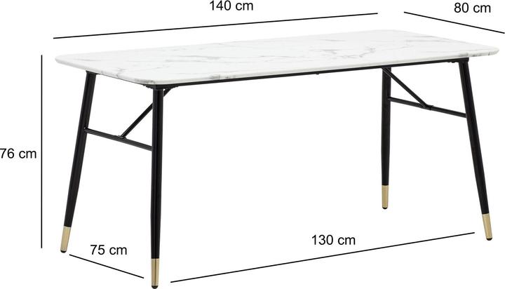 Actual product image FineBuy Dining room table Marble look white Dining table Kitchen table Dining room table