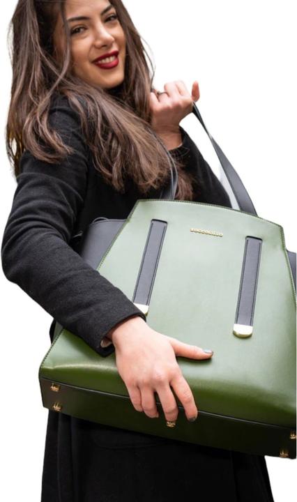 Produktbild Zoccolillo Kaktus Leder vegane Handtasche handgemacht IRIS grün XL
