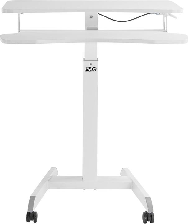 Productafbeelding Ergo Office In hoogte verstelbaar mobiel werkstation met dubbel platform, staand werken, wit max. (80 x 40 x 120 cm)
