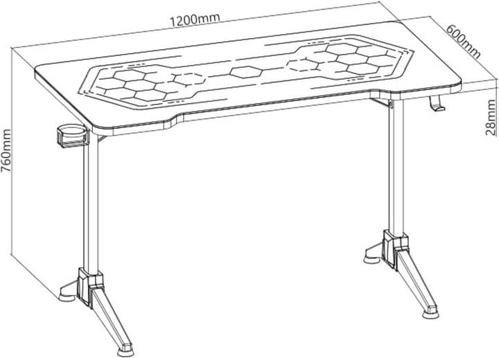 Actual product image NanoRS RGB Led game table, black, large, max. 100 kg, height 760 mm, RS163