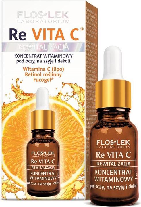 Image du produit Floslek Re Vita C 40+ concentré de vitamines sous les yeux pour le cou et la nuque 15ml (Gel, 15 ml, Jour + nuit)