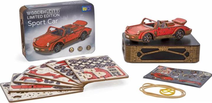 Produktbild WoodenCity Bausatz Sportwagen bemalt