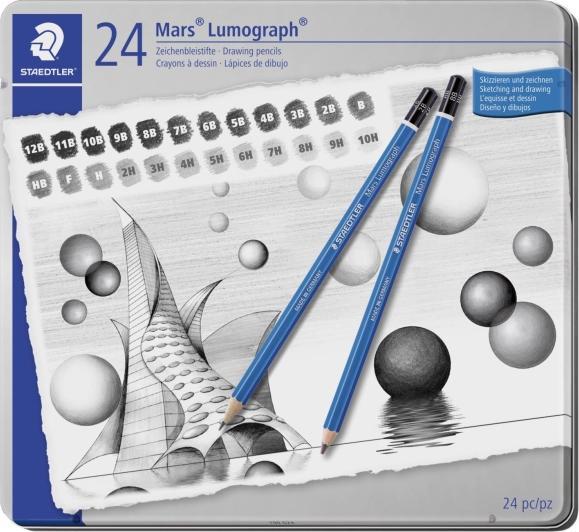 Image du produit Staedtler Etui en métal pour stylet mars Lumograph 100 avec 24 pièces, trié (2 mm, M, 24 x)