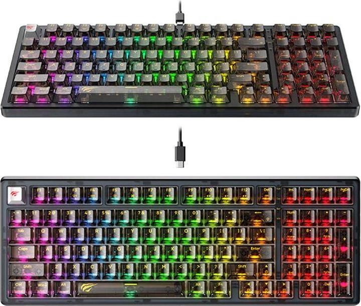 Produktbild Havit Mechanical Gaming Keyboard KB875L Transparent (US, Kabelgebunden)