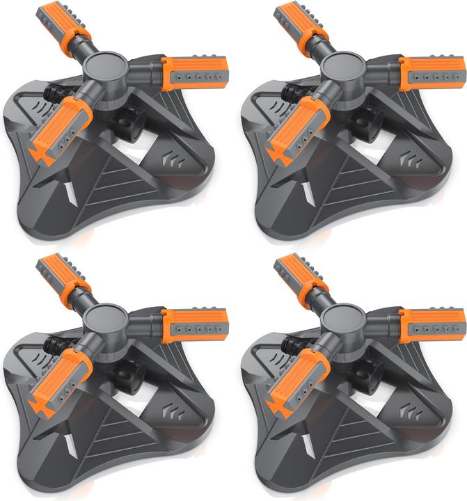 Brandson 4x arroseur circulaire, 360°, 3 bras, jardin arroseur, système d'arrosage, compatible Gardena (Système d'arrosage)