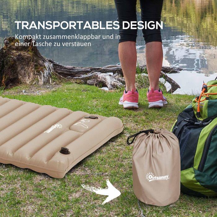 Actual product image Swisshandel24 Air mattress guest mattress guest bed, incl. foot pump, water-repellent, 195cmx 70cmx10cm, khaki