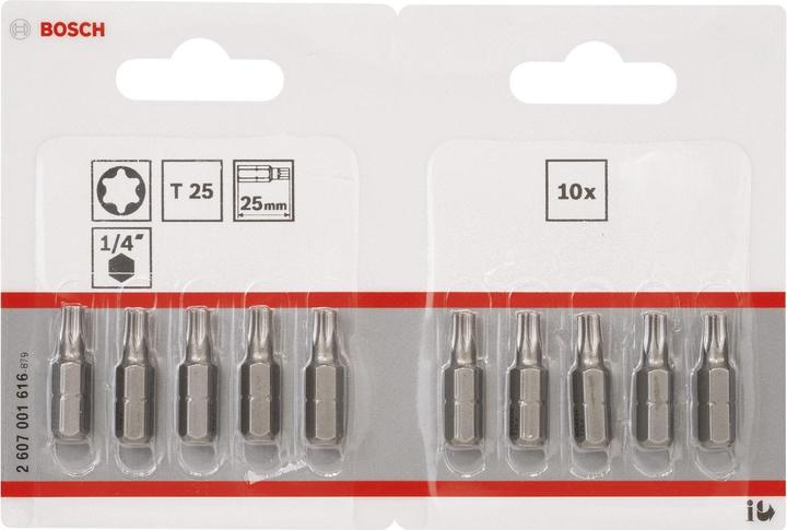 Produktbild Bosch Professional Zubehör Schrauberbit Extra-Hart T25, 25 mm, 10er-Pack (T25)